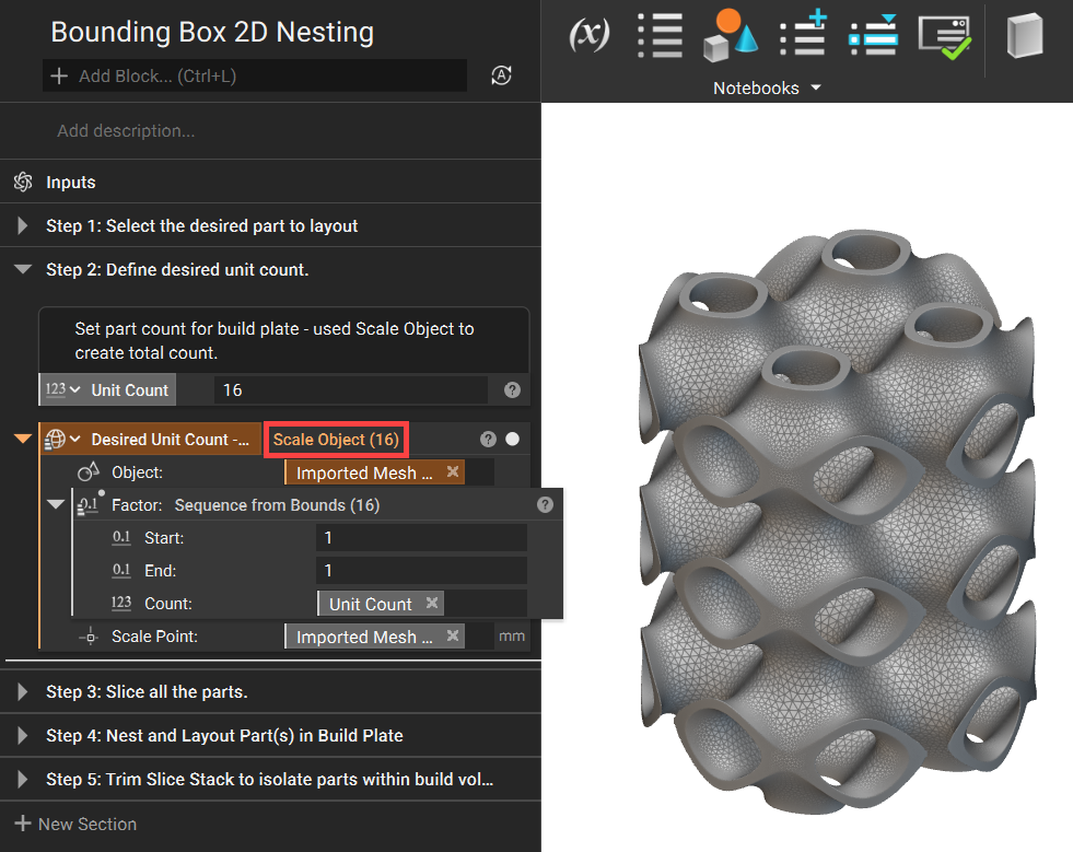 Generating a list of 16 meshes that are overlayed on eachother.