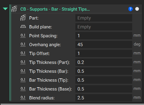 The Supports - Bar - Straight Tips - Part to BPlate (External) custom block