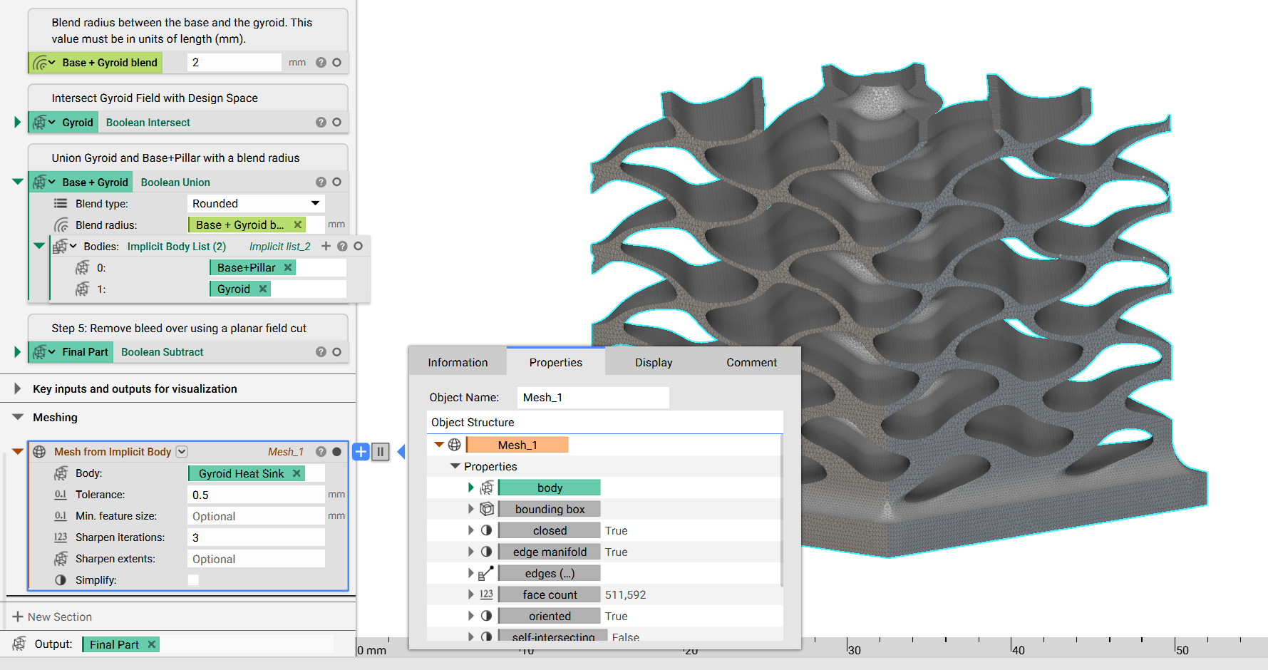 A sharpened mesh in nTop 4.10.