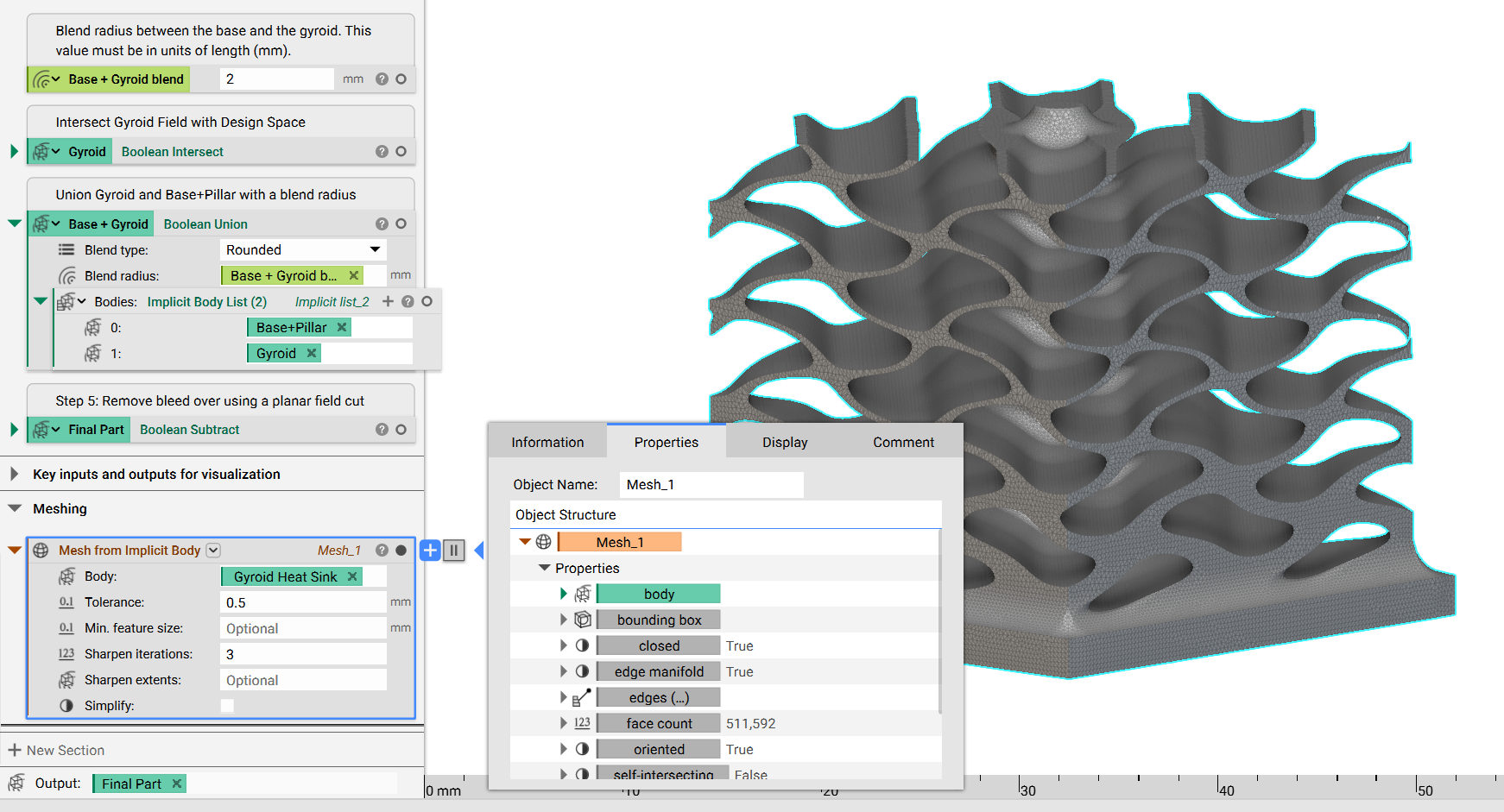 A sharpened mesh in nTop 4.11.