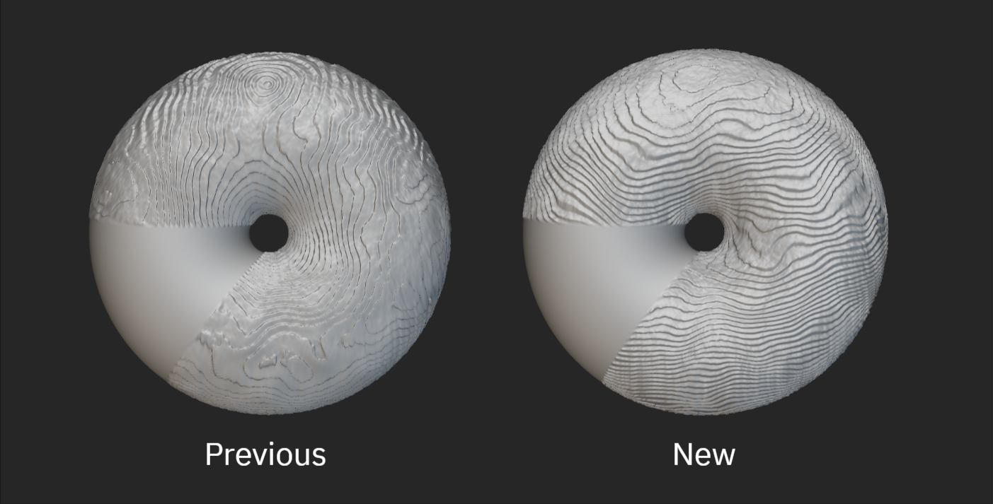 Differences in surface texture between nTop 4.0 (Left) and nTop 5.0 (Right)