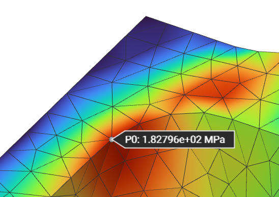 Stress Results of a Static Analysis run using nTop 3.44. The image is highlighting the max stress.