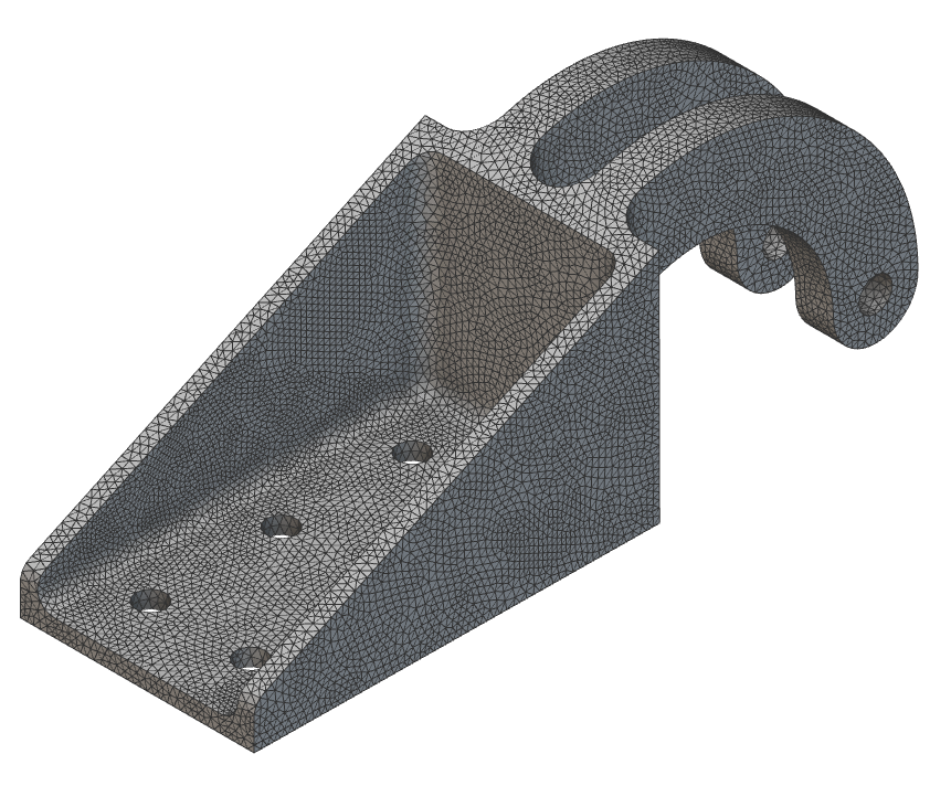 Remesh Surface block applied to a bracket in nTop 3.42.