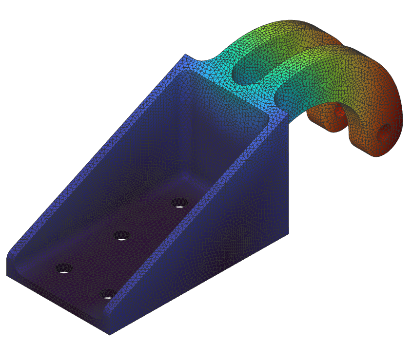 Displacement Results of a Static Analysis run using nTop 3.42.