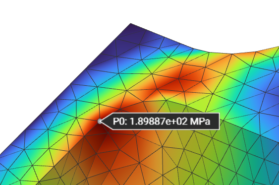 Stress Results of a Static Analysis run using nTop 3.42. The image is highlighting the max stress.