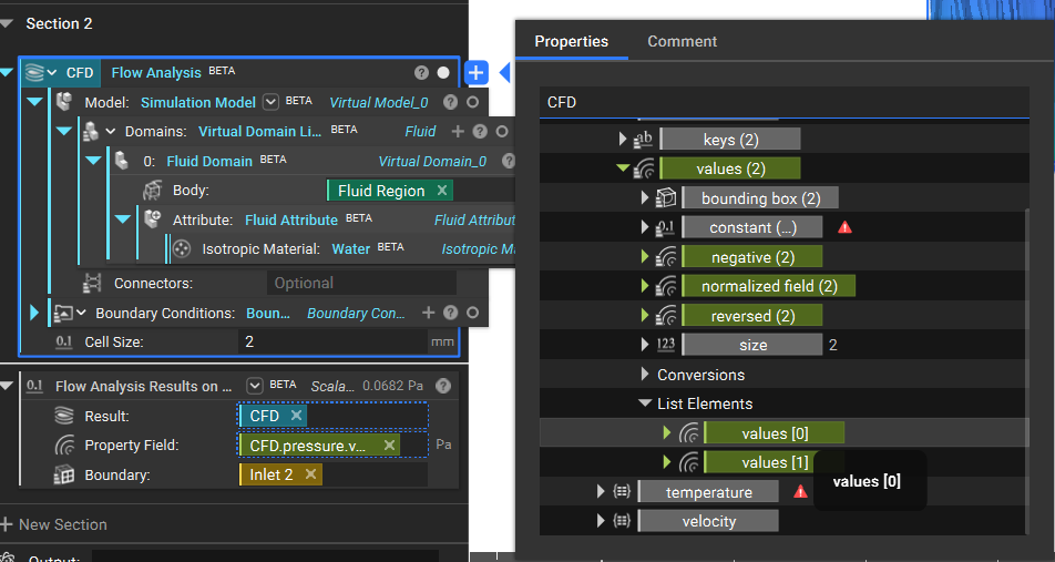 An example of how to use the Flow Analysis Results on Boundary block using the Flow Analysis results 