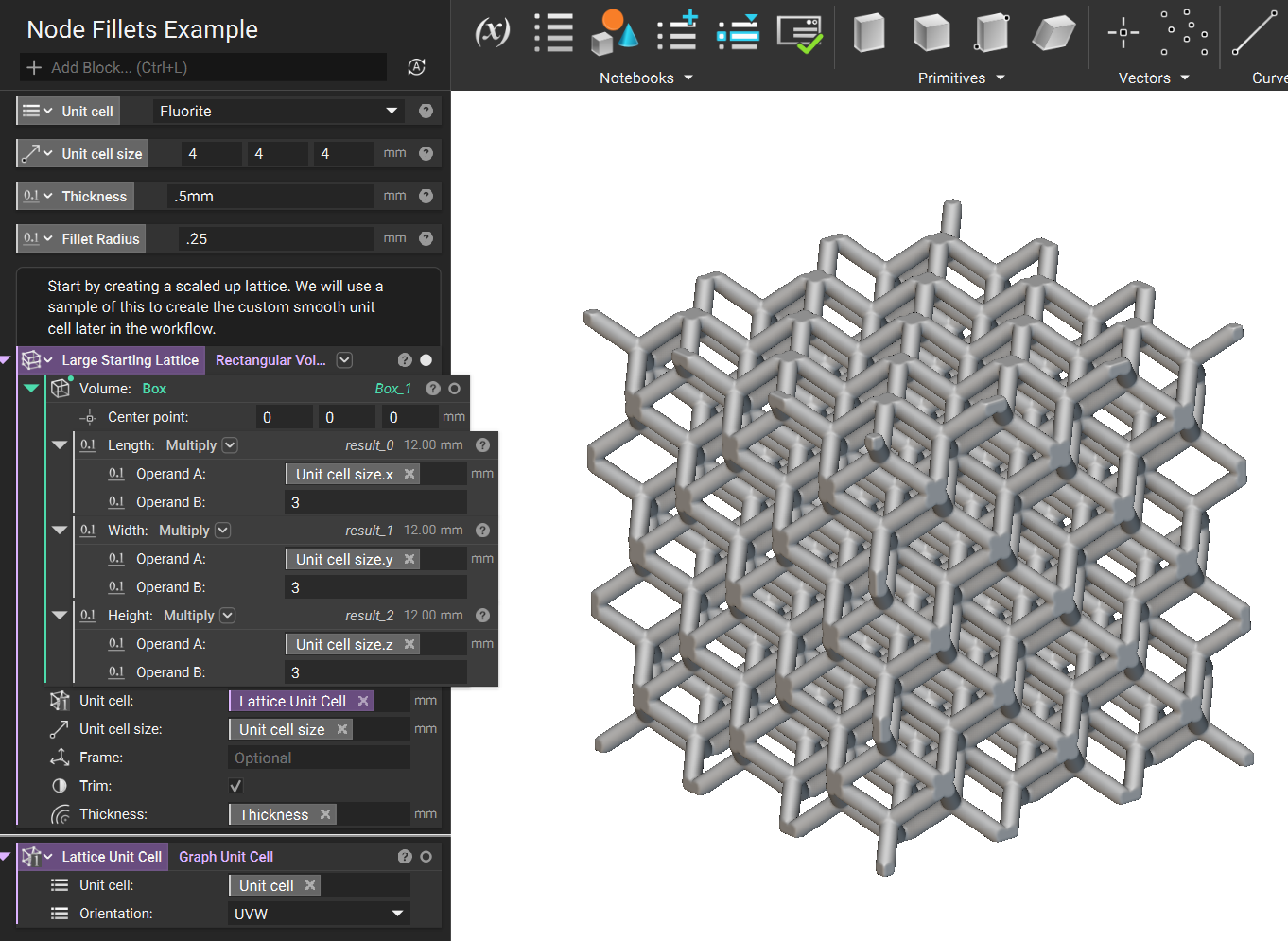 A starting rectangular volume lattice.