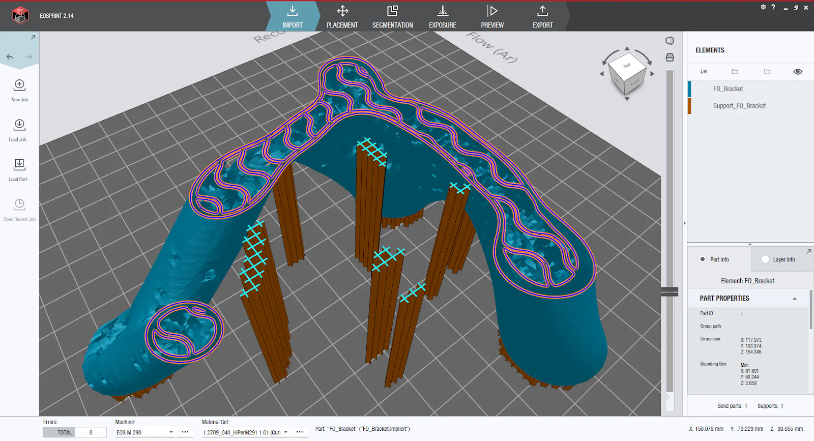 An implicit body that has been imported into the nTop Plugin for EOSPRINT.