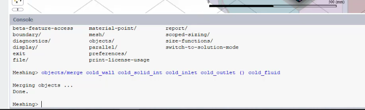 The Ansys console