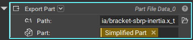 Using the Export Part block to export the Simplified Body Representation.