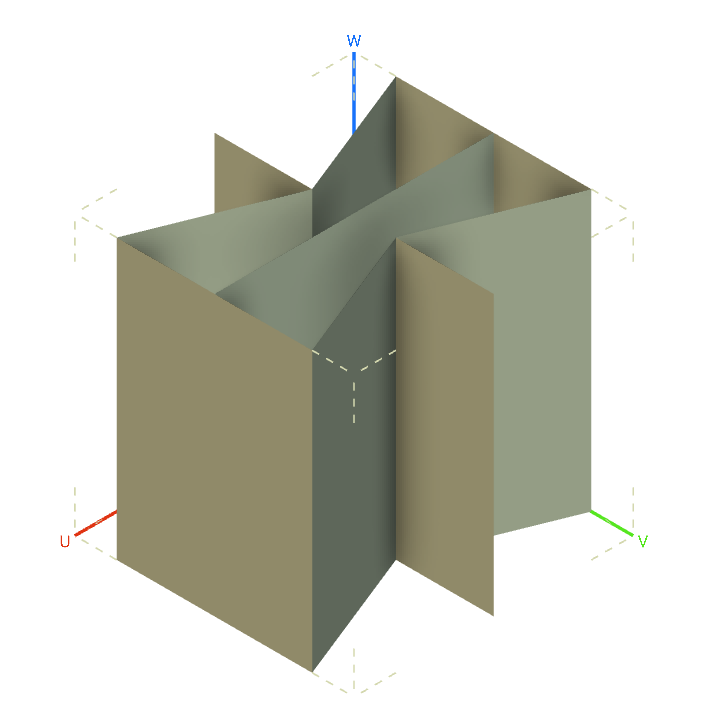 A custom unit cell generated from mesh faces. The mesh faces must be converted to a graph before they can be used to create the unit cell.