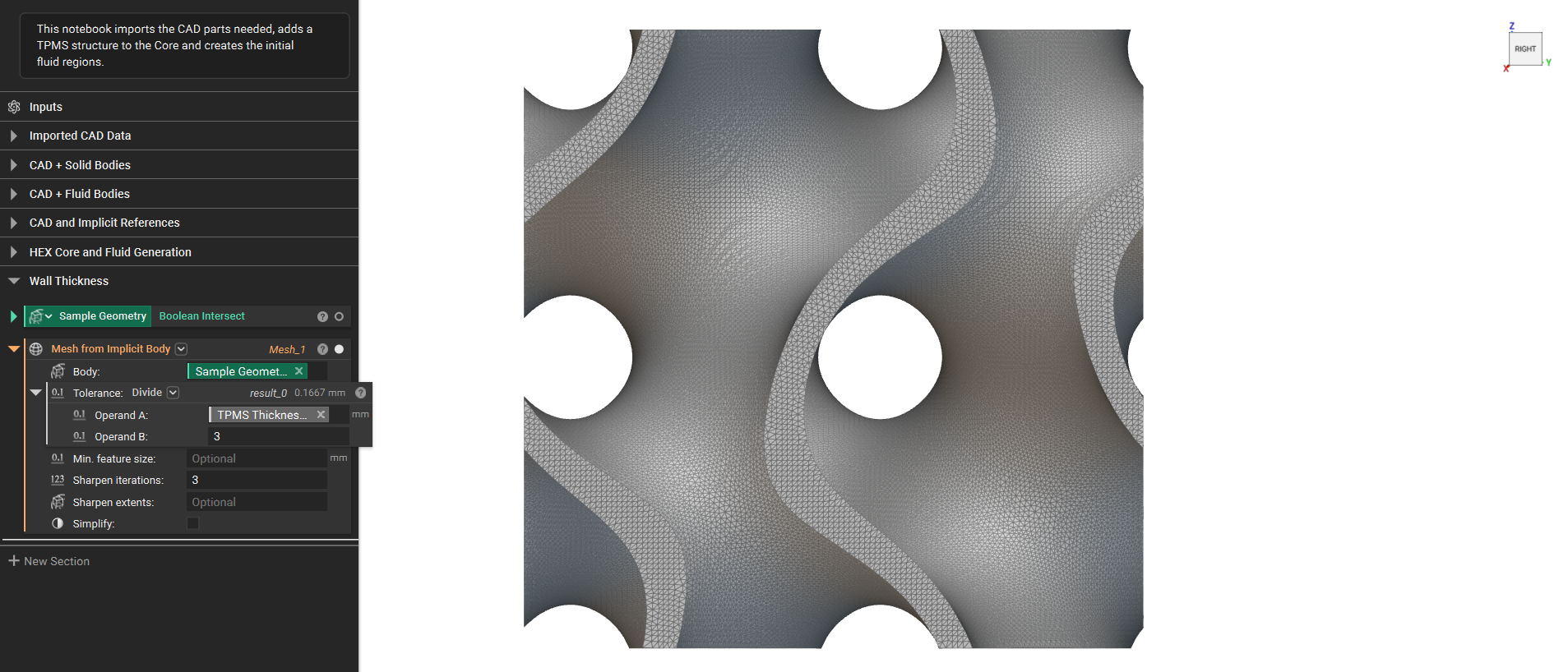 The sample TPMS converted to a mesh.