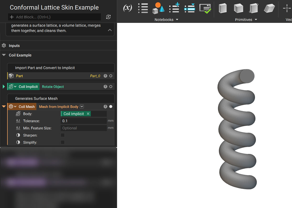 The implicit body has been converted to a mesh