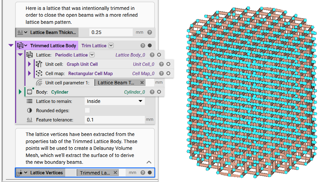 The lattice vertices extracted from the properties panel of the trimmed lattice.