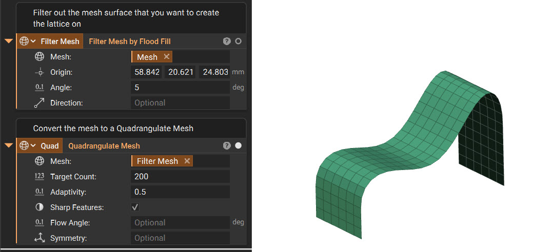 The mesh face is converted to a quadrangulate mesh.