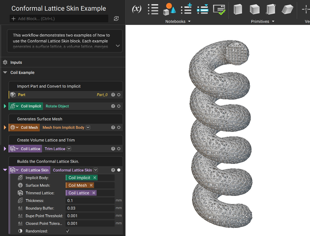 The Conformal Lattice Skin generates a surface lattice.