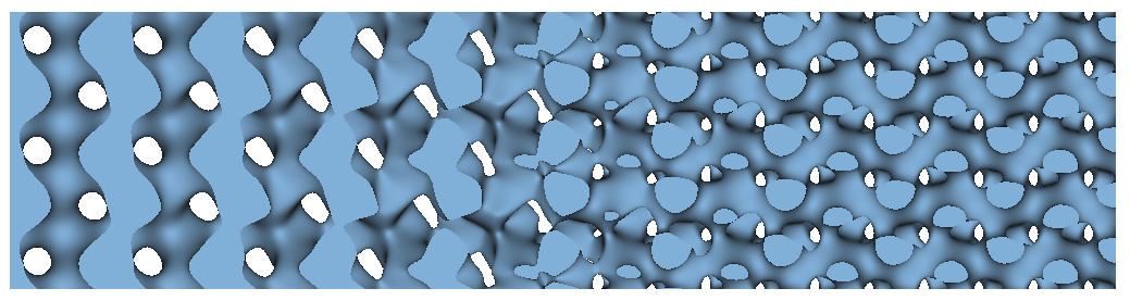 A blended gyroid and Split P tpms structure using equations