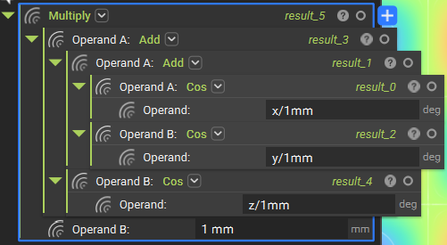 The TPMS equation created above, multiplied by 1mm to give it units