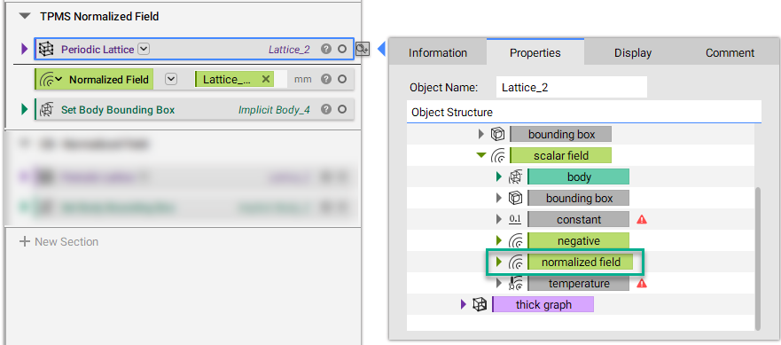 Extract the normalized field property chip from the periodic lattice.