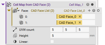 A Cell Map from CAD Face list that is generated using a CAD Face List