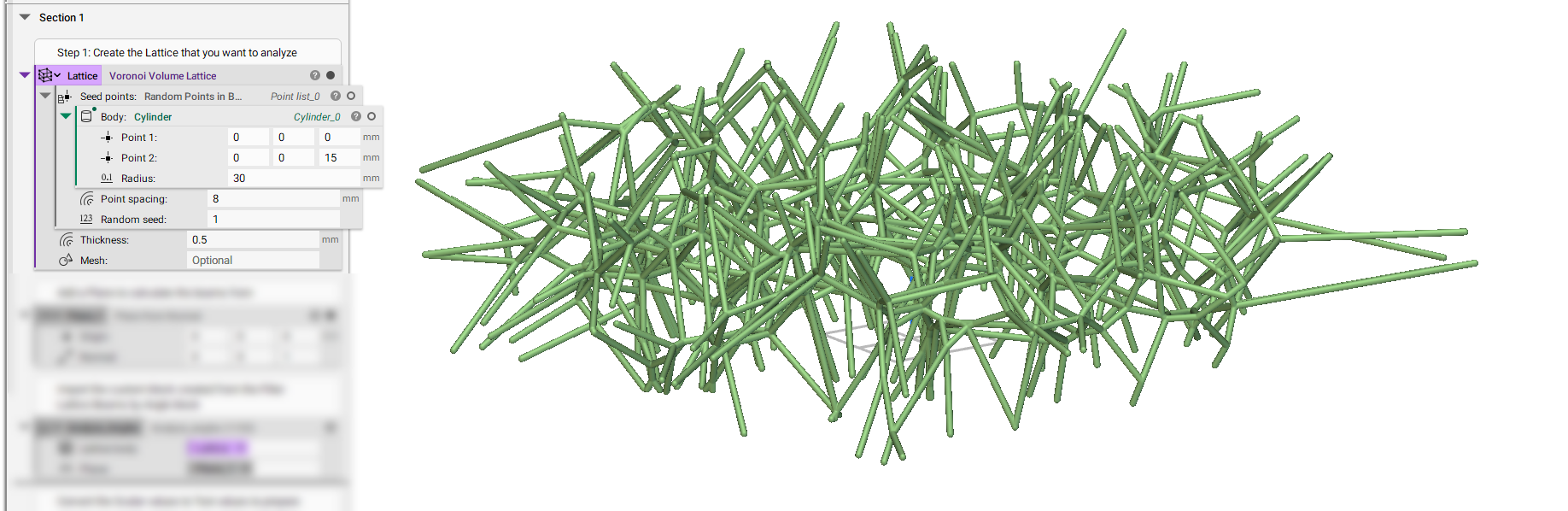 A voronoi volume lattice.