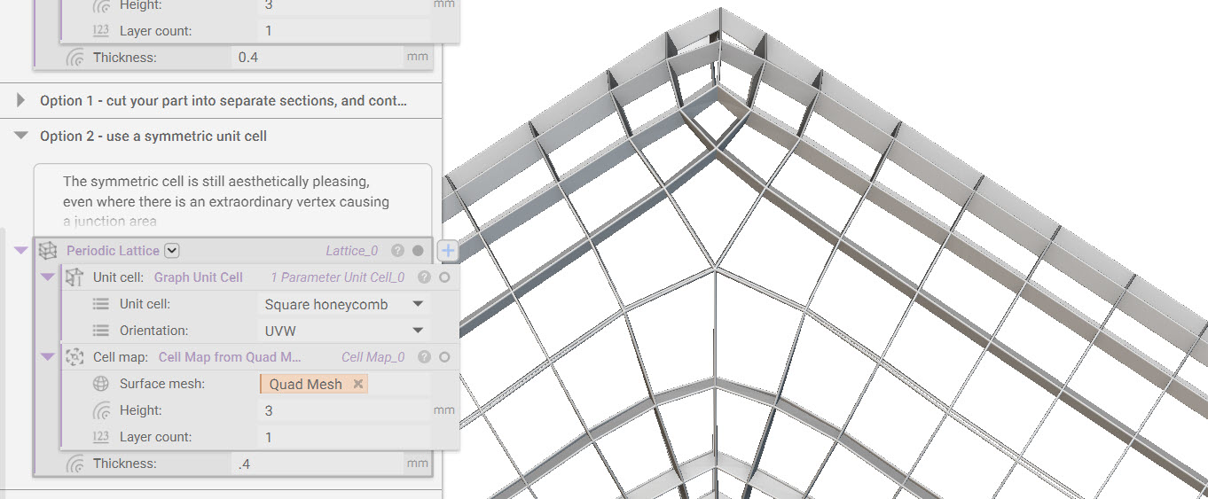 A periodic lattice with extraordinary vertices.
