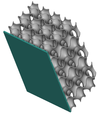 A TPMS lattice on a plate.