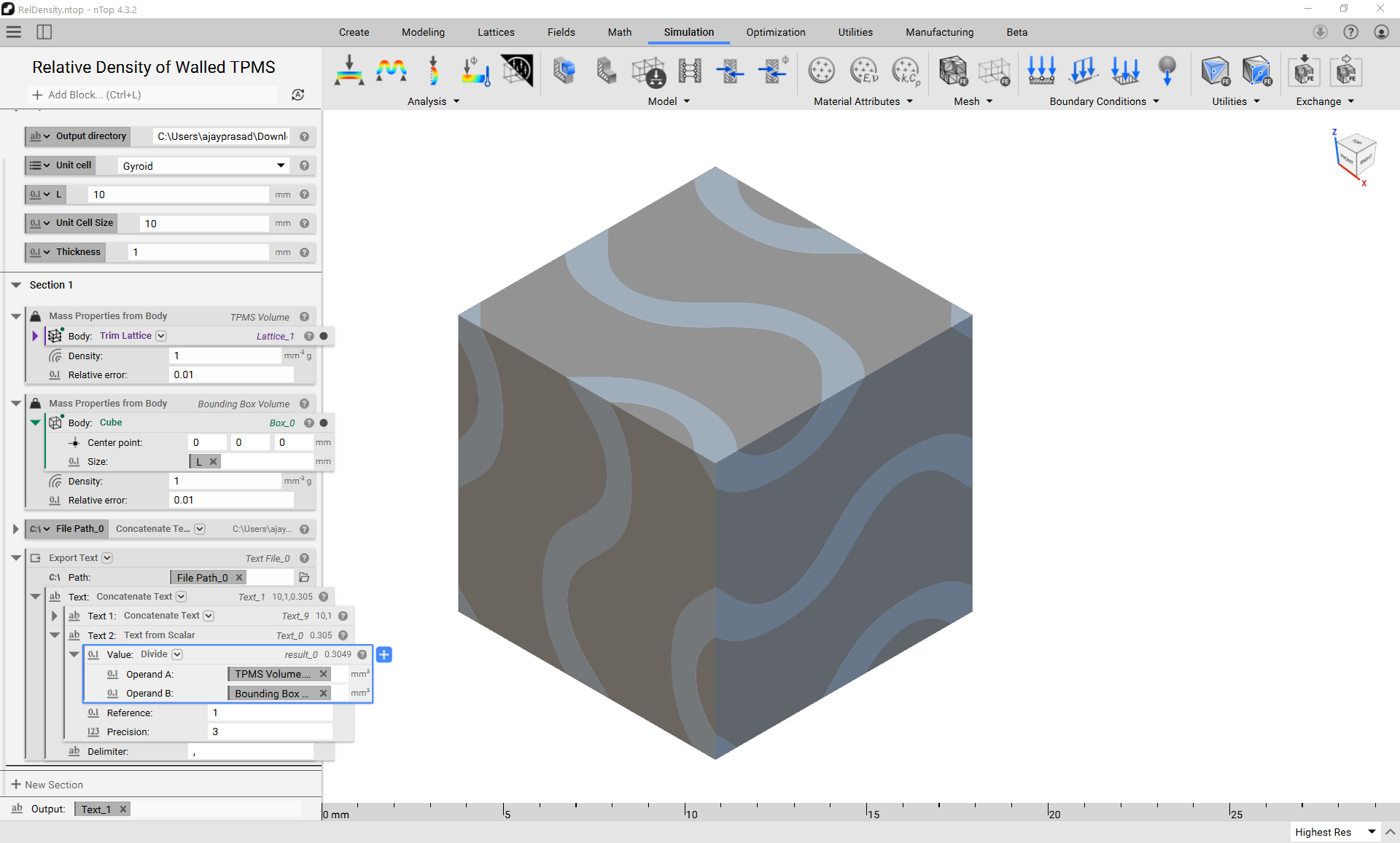 An example notebook setup for running the notebook using Python and nTop Automate.