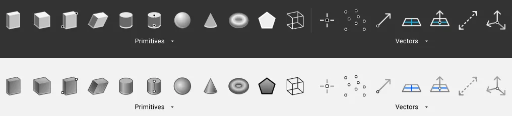The nTop ribbon displayed in both light and dark mode.