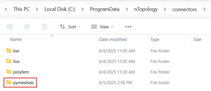 Inside the connector folder, create a folder for the connector you are building.