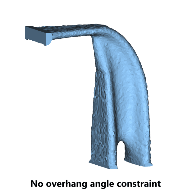 A gif showing a body before applying an Overhang Constraint and after.