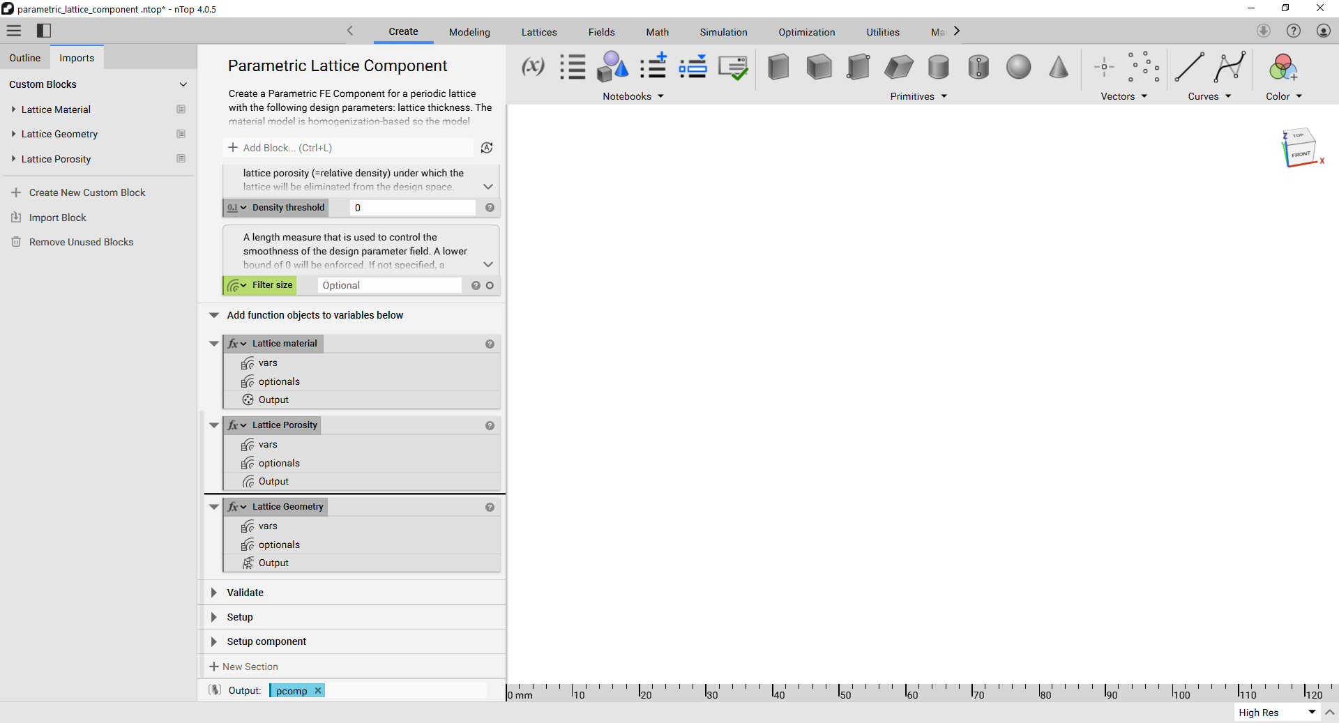 The notebook shows the 3 newly created function object blocks.