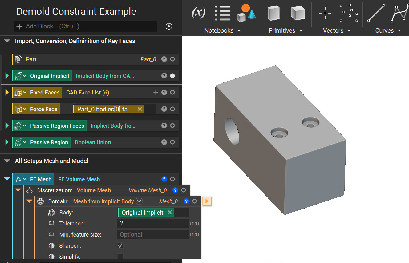 An imported CAD Part that has been converted to an implicit body.
