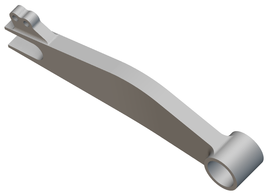 One of the motorcycle swingarms that will be used for the Topology Optimization.
