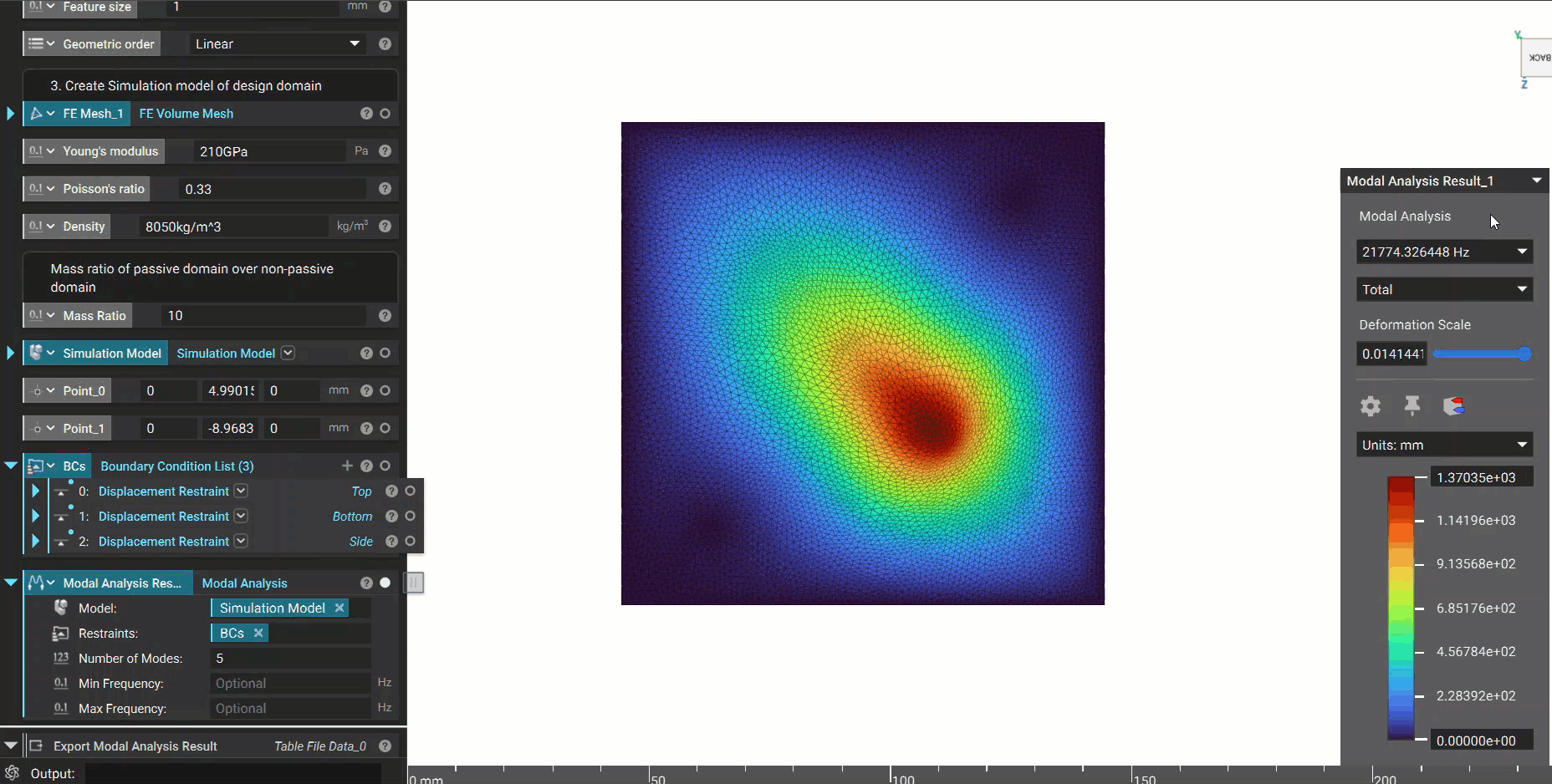Comparing the frequency results of the Modal Analysis.