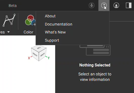 Inside the nTop program, you can click the question mark icon to access documentation and get help.