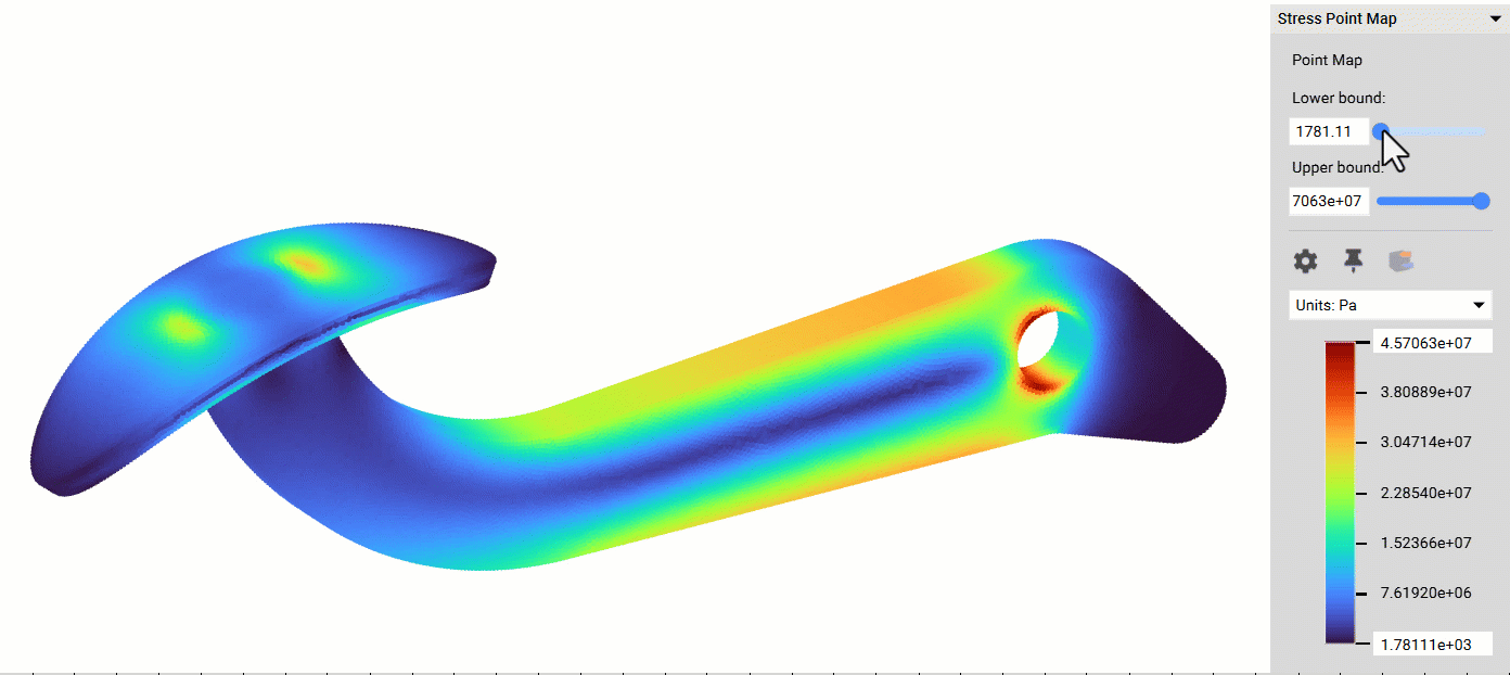 A gif showing how to adjust the upper and lower bounds of the point map results. 