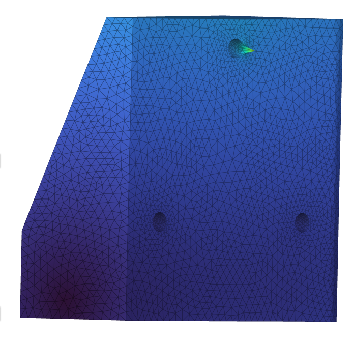 Result of the camera bracket analysis at 922 Hz