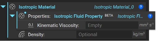 The isotropic material block with an isotropic fluid property block nested inside.