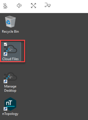 The Cloud Files desktop icon, indicating that you can use it for accessing your uploaded files.