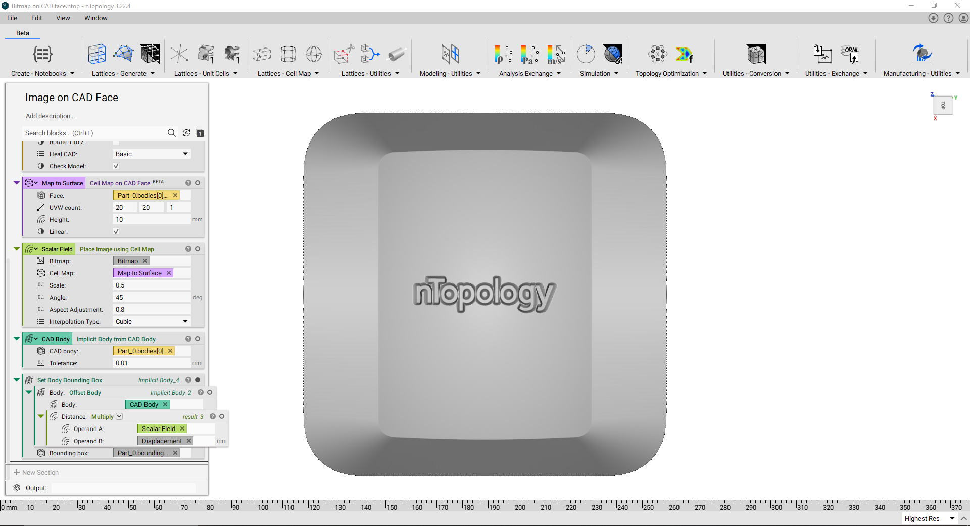 The final body after using Set Body Bounding Box.