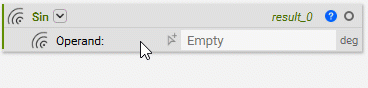 An example of changing the input type of the Sin block by changing the block's overload.