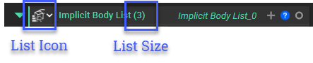 An example of a list in nTop. The image highlights the List Icon and List Size indicators.