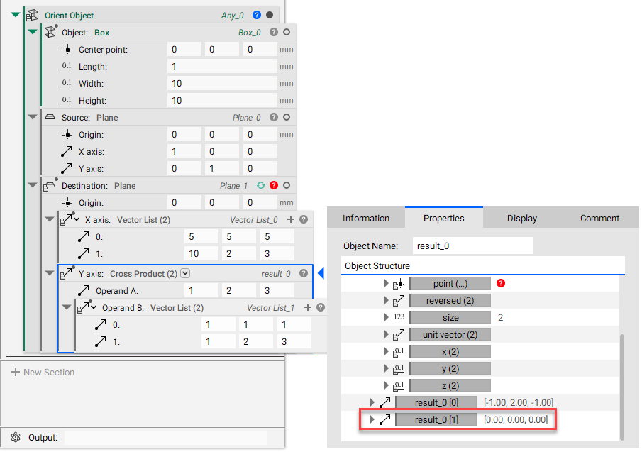 When the cross product results in a vector of all zeros, the axis has no length.