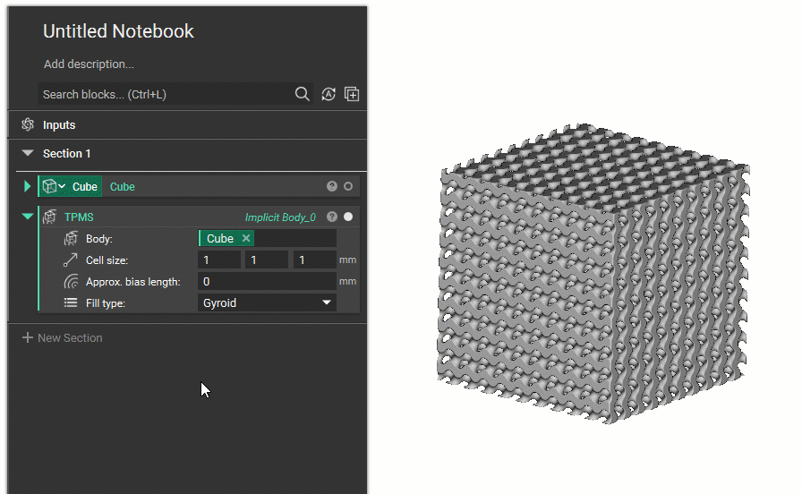 The gif shows how to make a parameter variable.