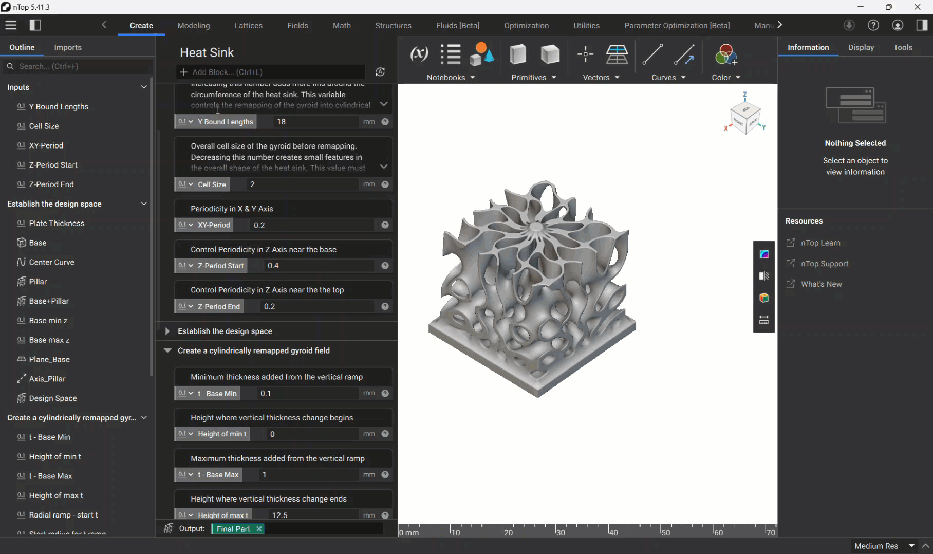 A gif showing how to use the notebook outline. An input is selected in the outline, and the block that contains the input is highlighted.
