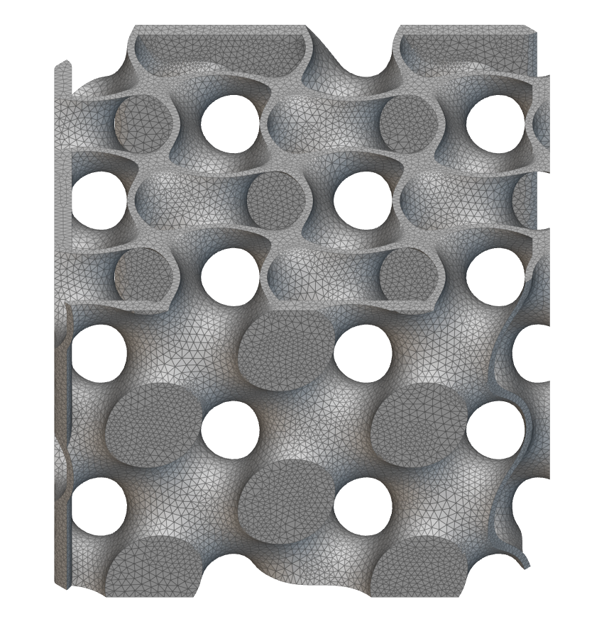 An example mesh generated using the Parallel Remesh Surface block.