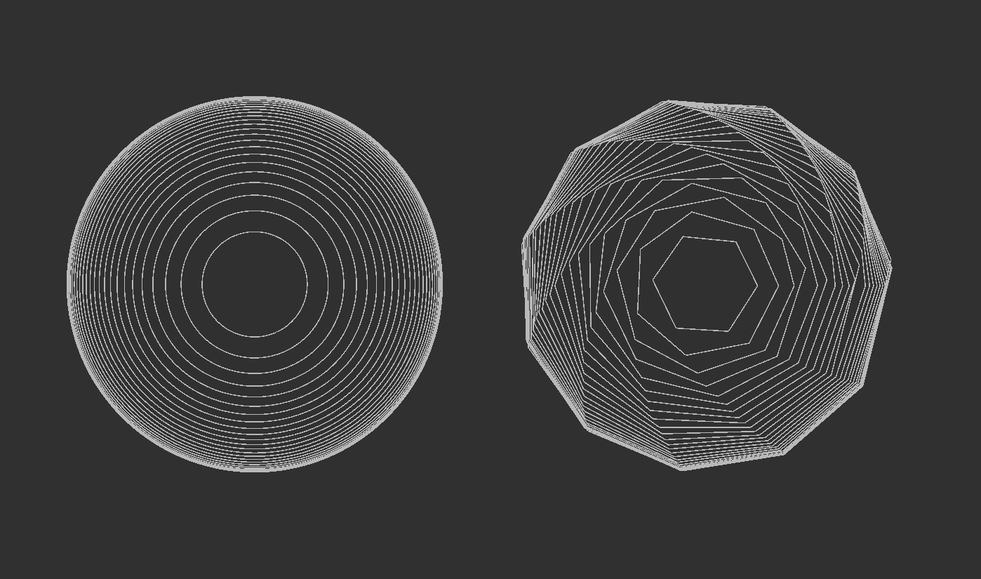 The left image shows a slice stack and the right image shows the modified stack after using the Simplify Slice Stack block.