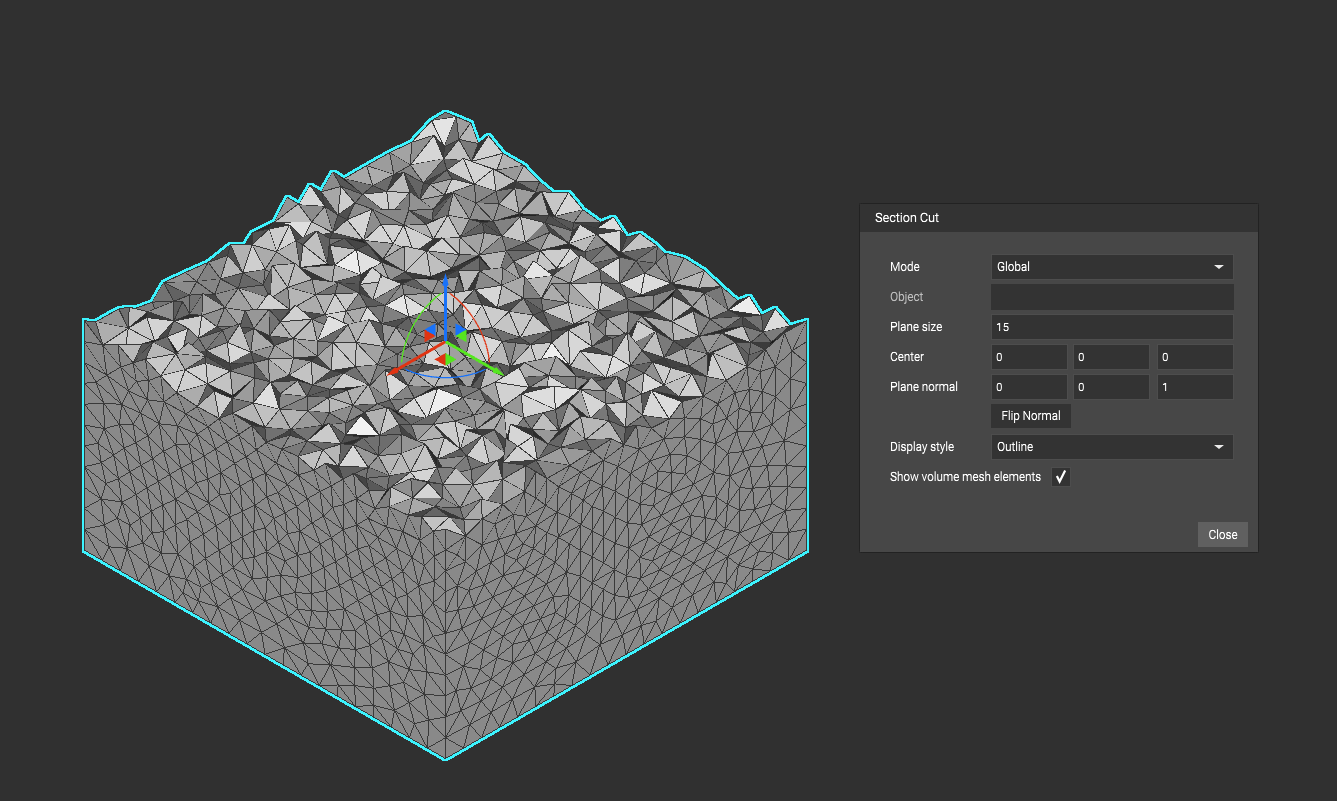 After using the Section Cut feature on a volume mesh, there is now an option to Show Volume Mesh Elements.