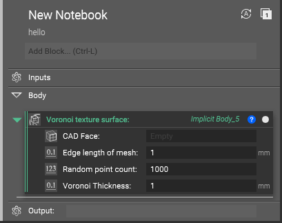 When you import a custom block, the block is automatically placed in the notebook.